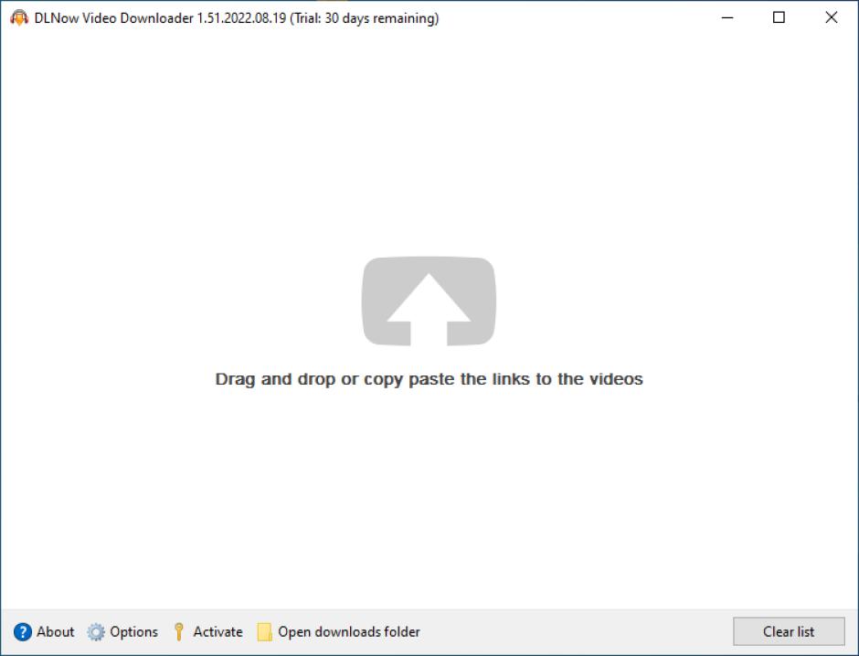 DLNow Video Downloader main screen