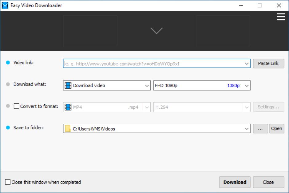Easy Video Downloader main screen