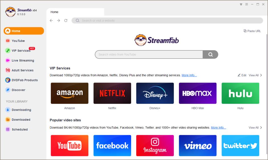 StreamFab main screen