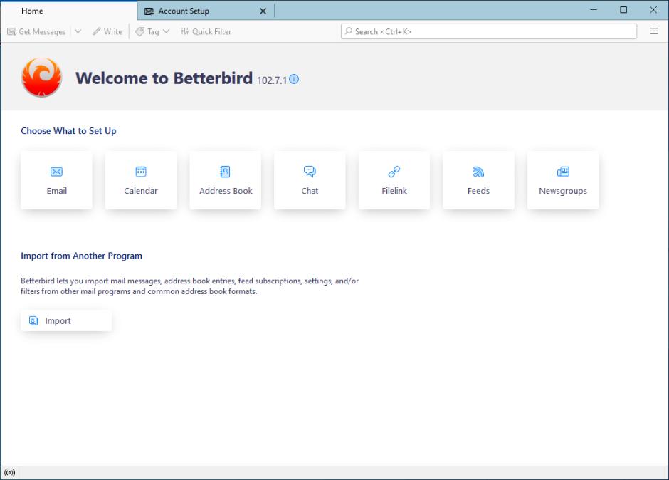 Betterbird main screen