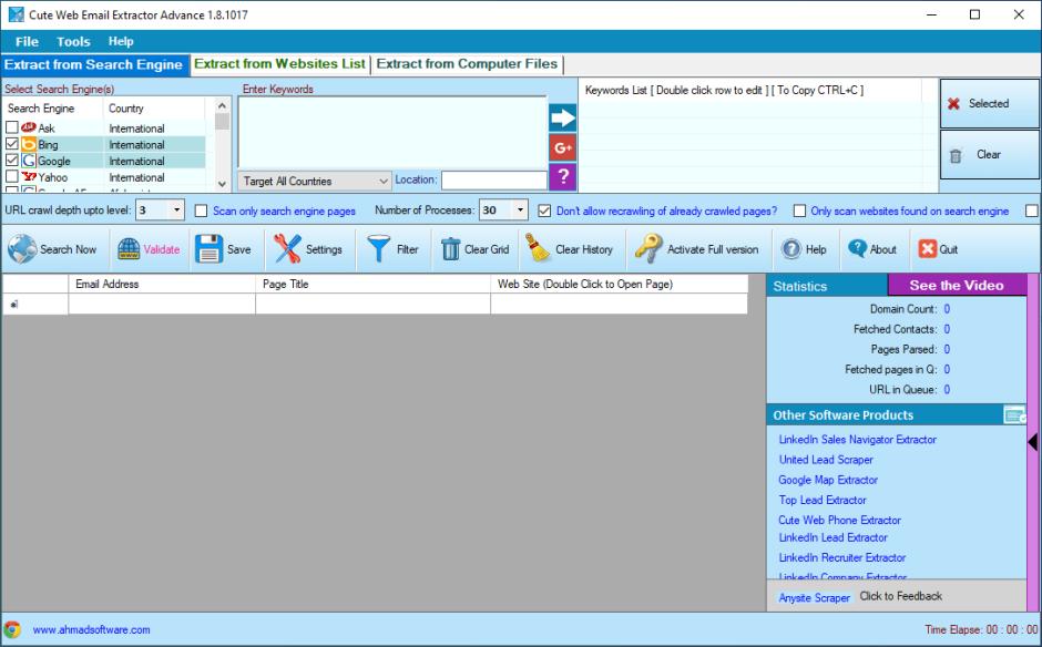 screenshot of program