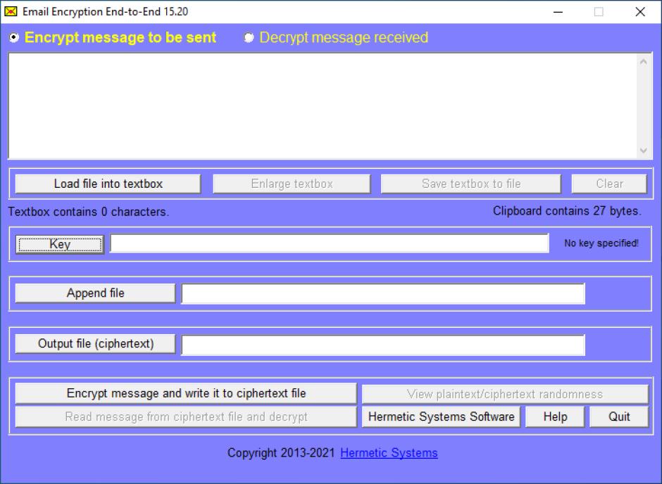 screenshot of program