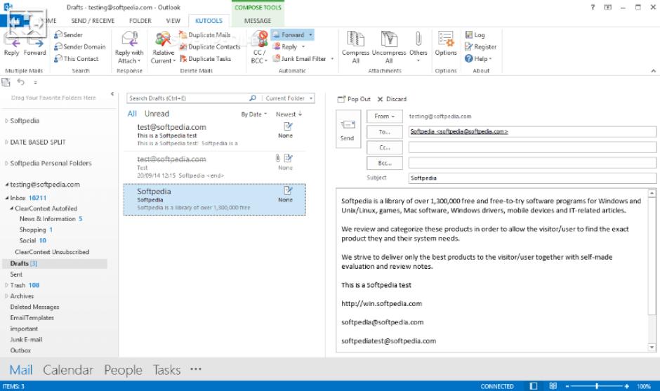 Kutools for Outlook main screen