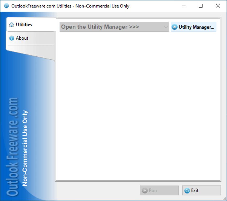 OutlookFreeware.com Utilities main screen