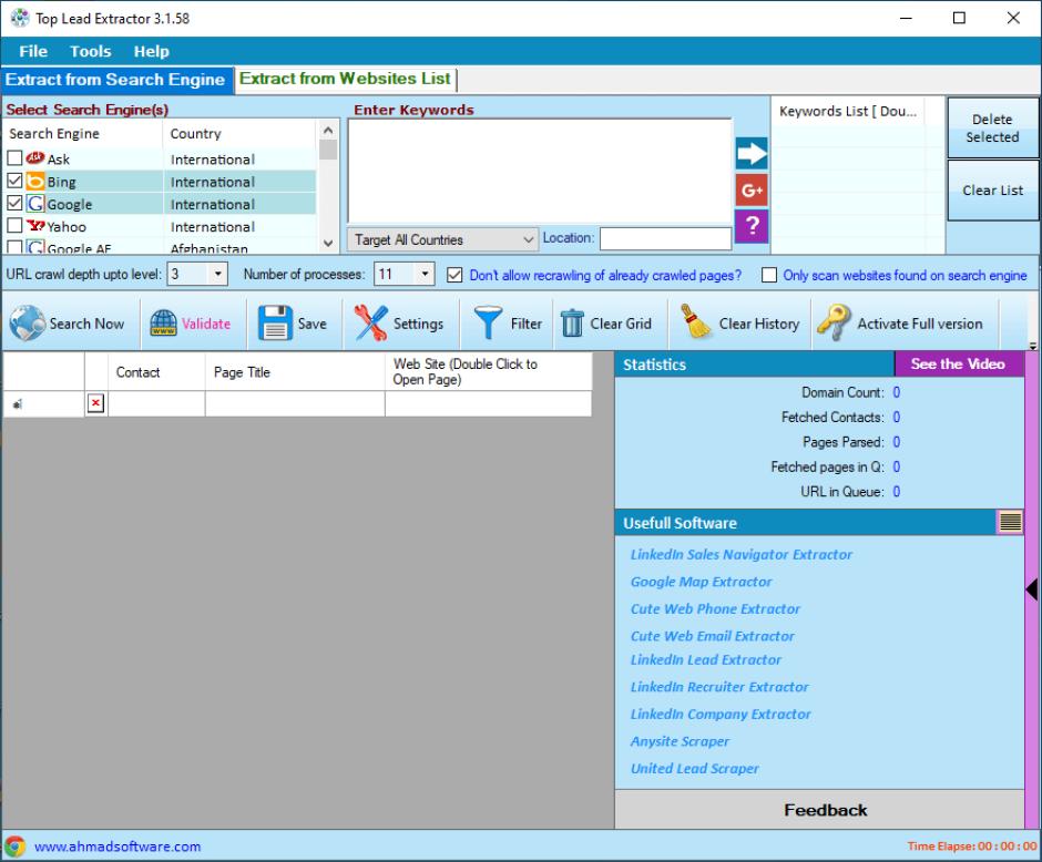 screenshot of program