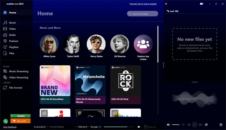 AudialsOne main screen