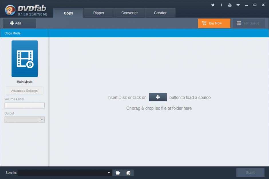 DVDFab 9 main screen