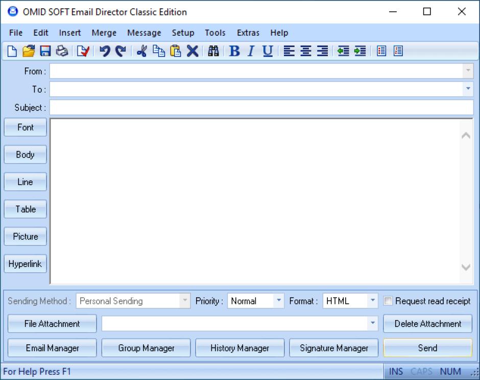 Email Director Classic main screen
