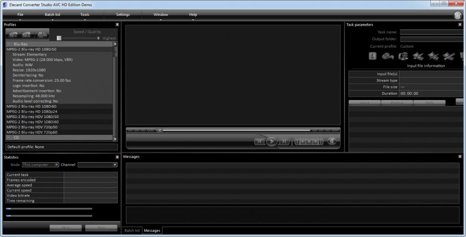 Elecard Converter Studio AVC HD Edition main screen
