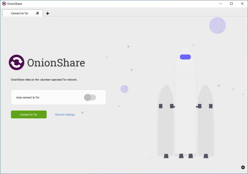 OnionShare main screen