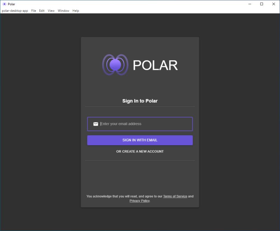 Polar main screen