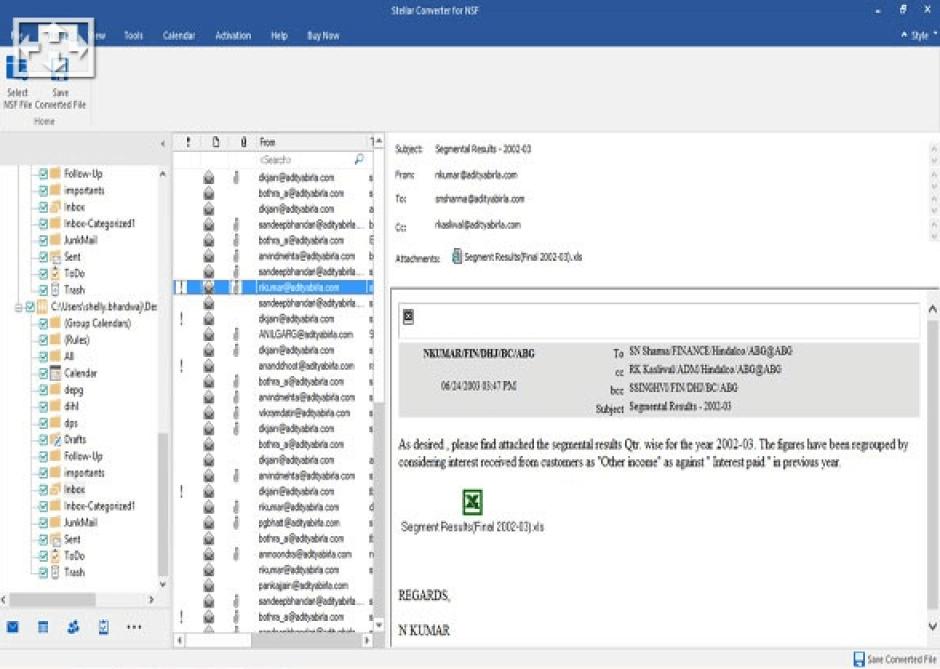 Stellar Converter for NSF main screen