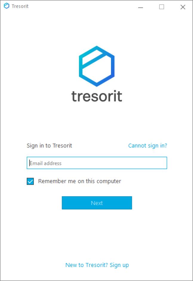 Tresorit main screen