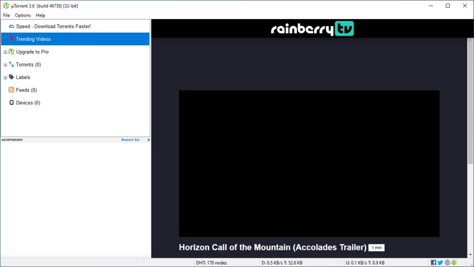 uTorrent Classic main screen