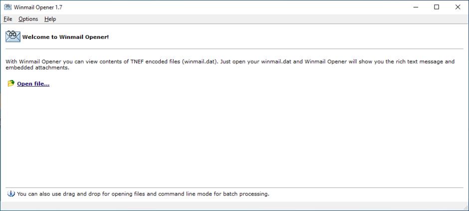 Winmail Opener main screen