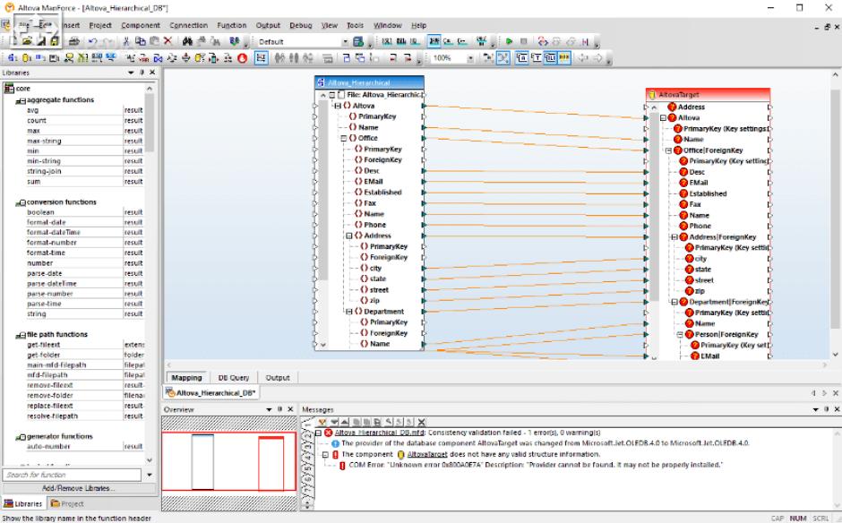 Altova MapForce Enterprise main screen