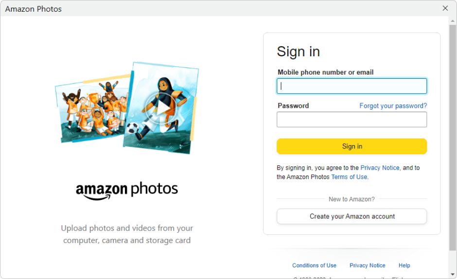 Amazon Photos main screen