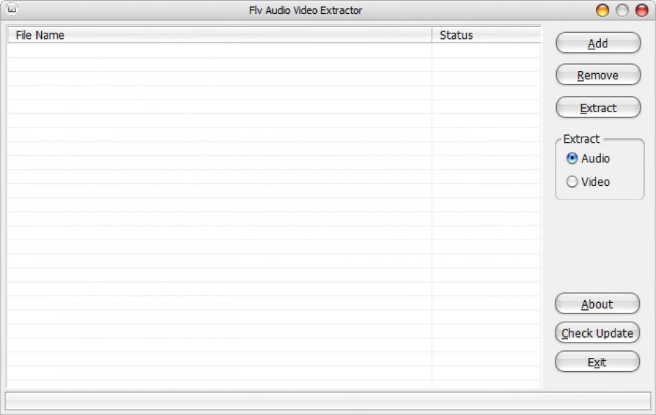 Flv Audio Video Extractor main screen