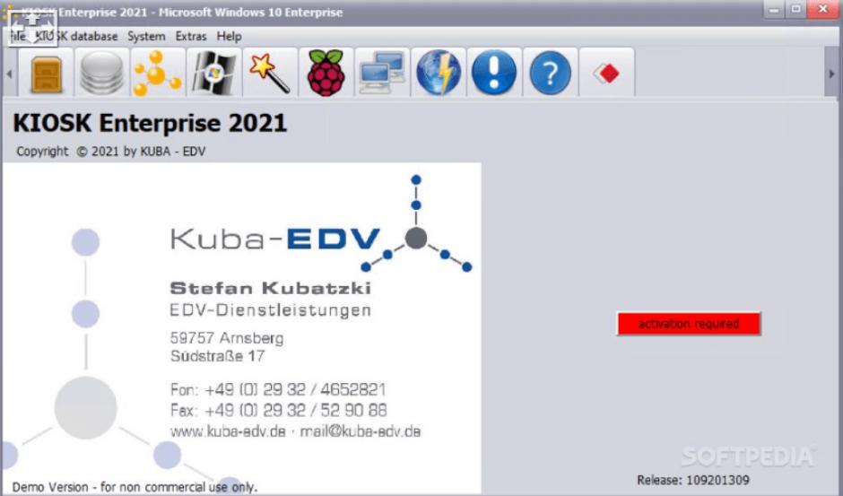 KIOSK Enterprise main screen