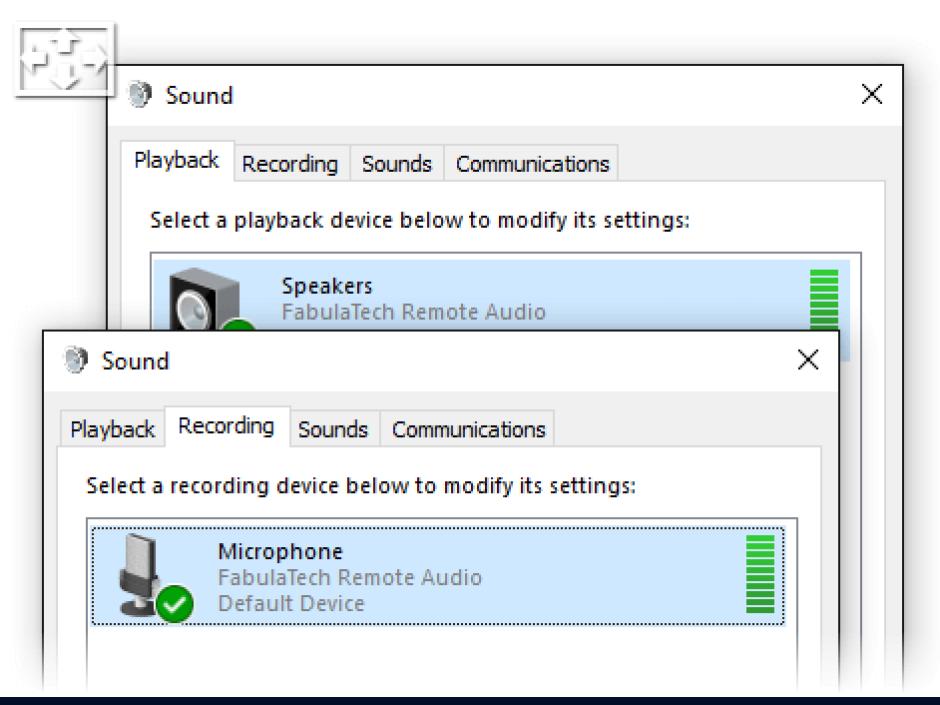 Sound for Remote Desktop Workstation main screen