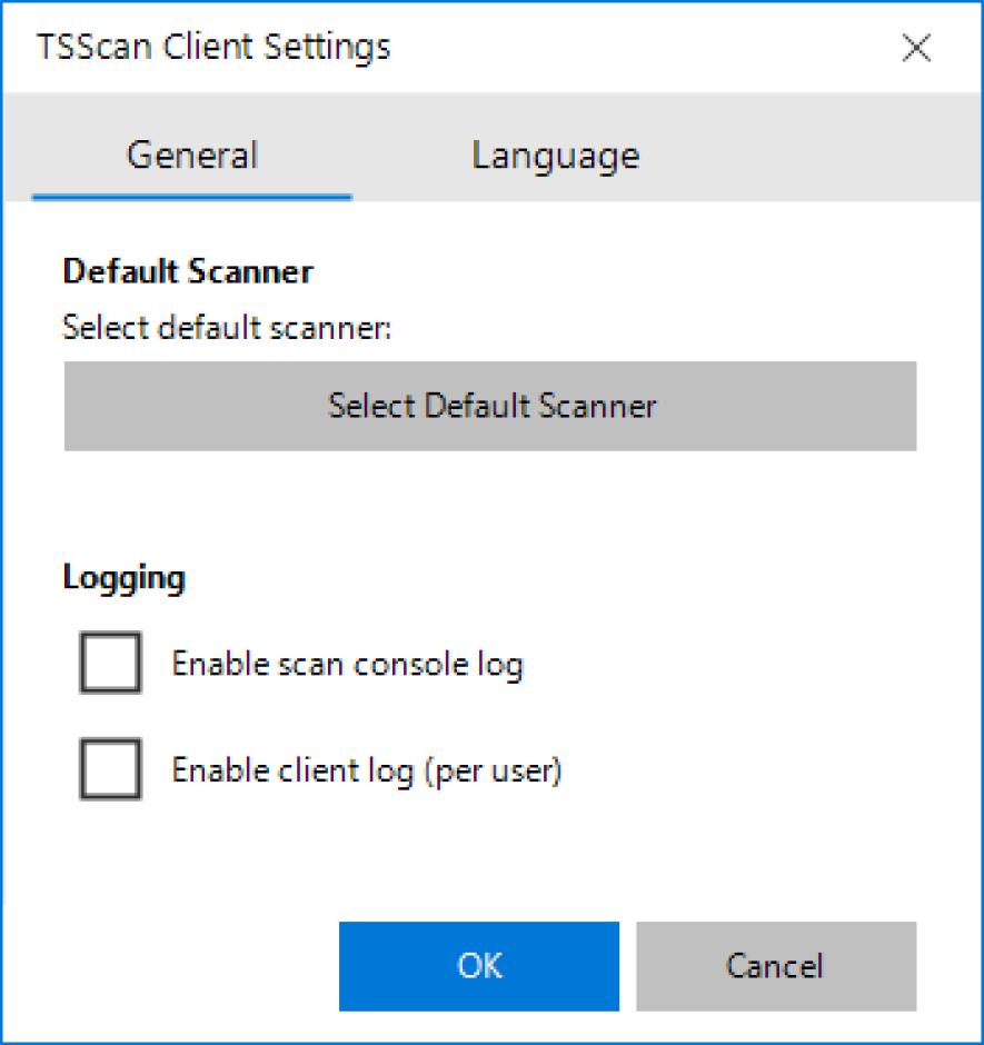 TerminalWorks TSScan Client main screen