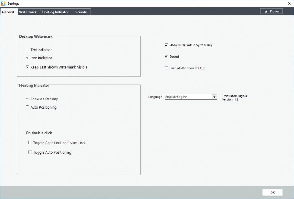 screenshot of program