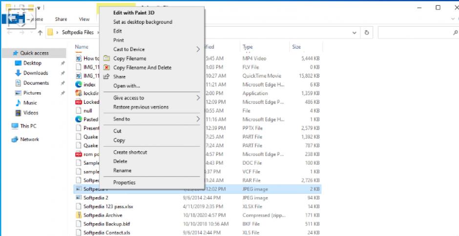 screenshot of program