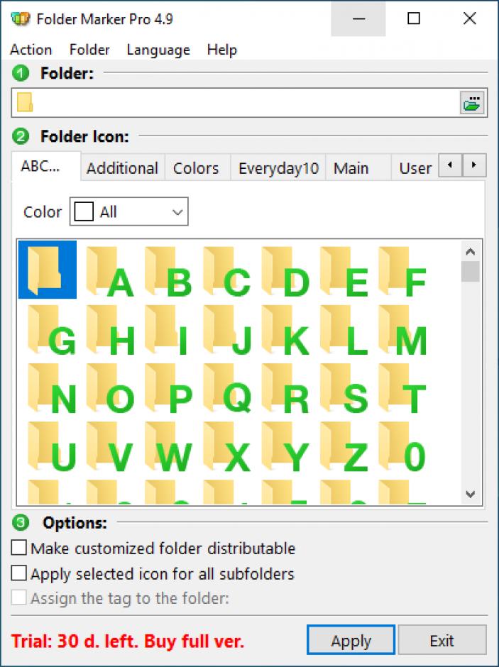 screenshot of program