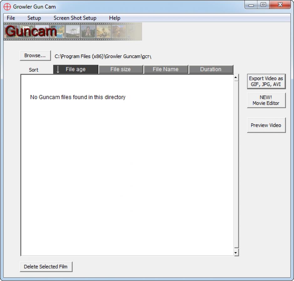 Growler Guncam main screen