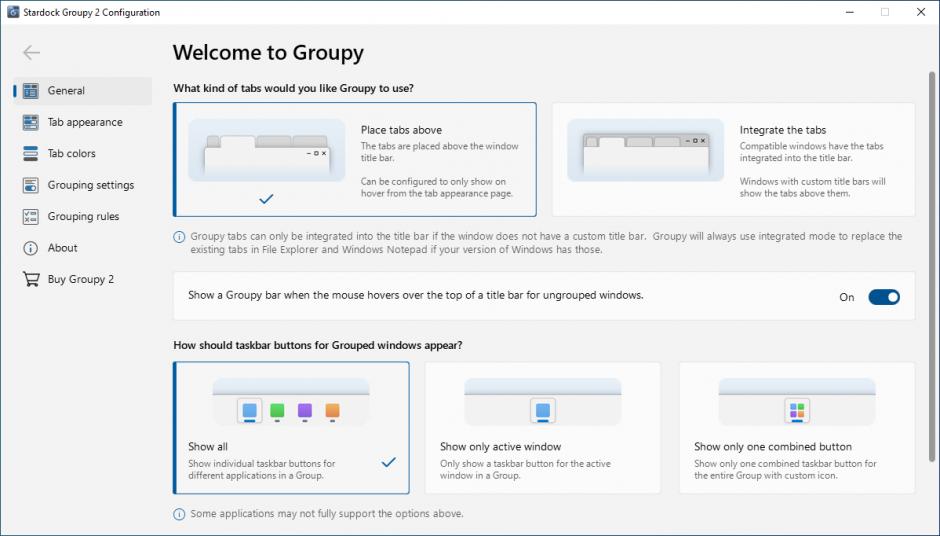 screenshot of program
