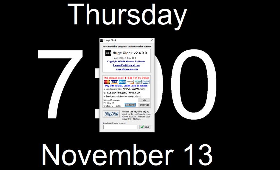 screenshot of program