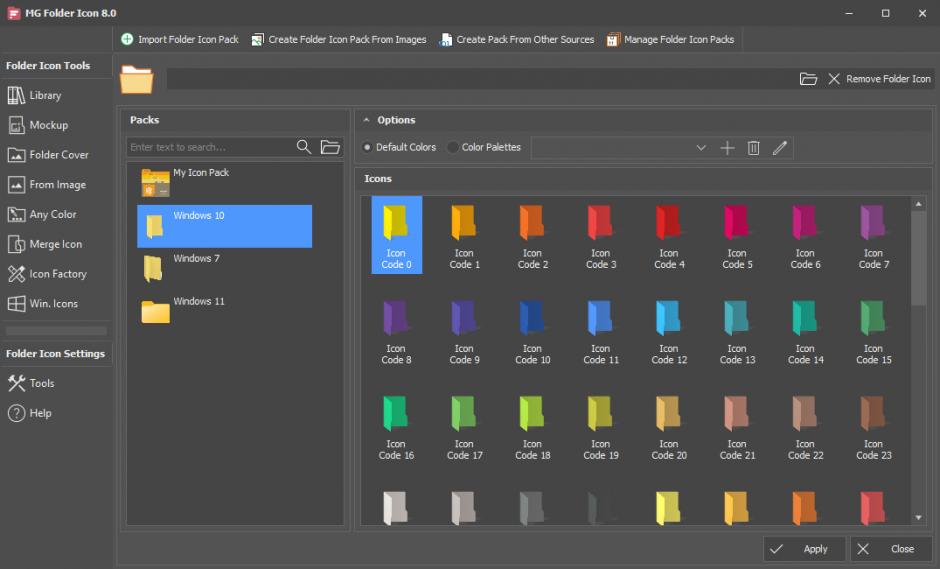 screenshot of program