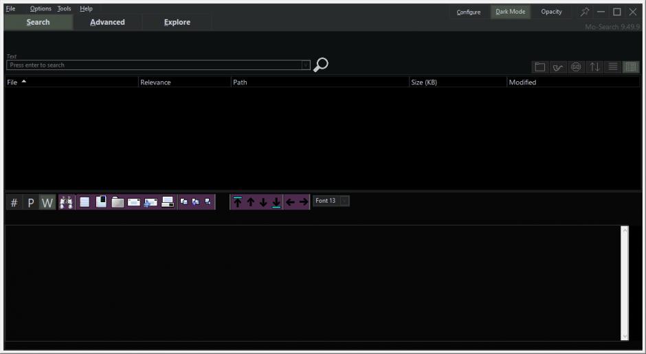screenshot of program