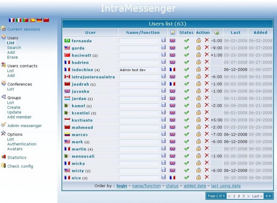 IntraMessenger main screen