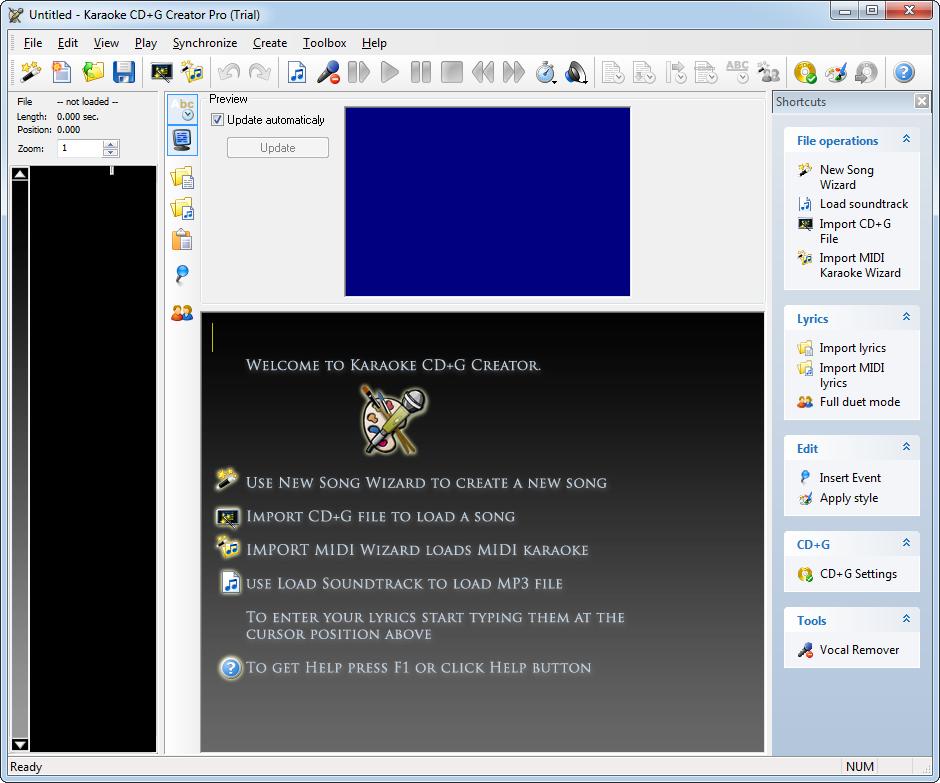 screenshot of program