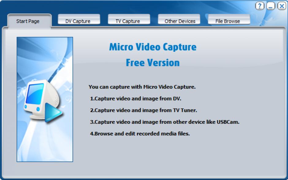 Micro Video Capture main screen
