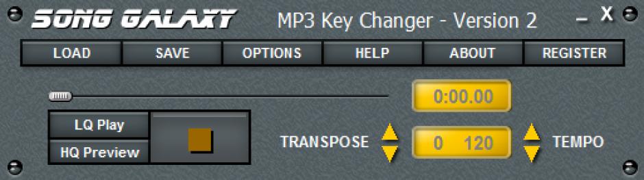 MP3 Key Changer main screen