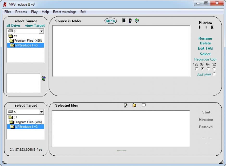 screenshot of program