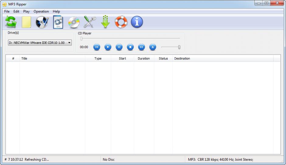 screenshot of program