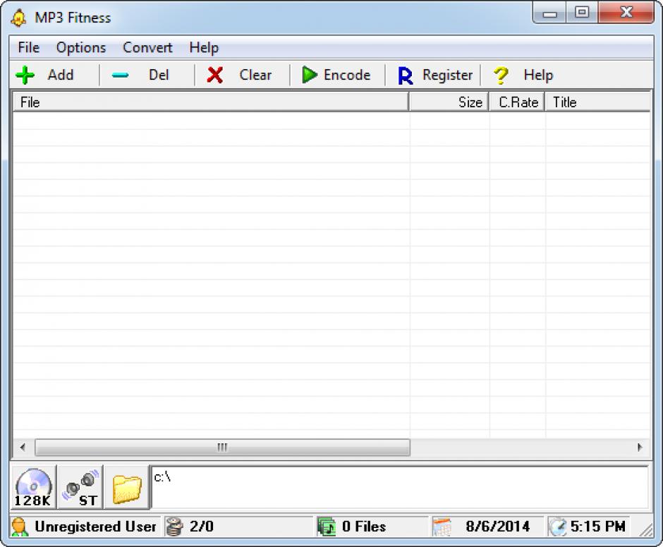 screenshot of program