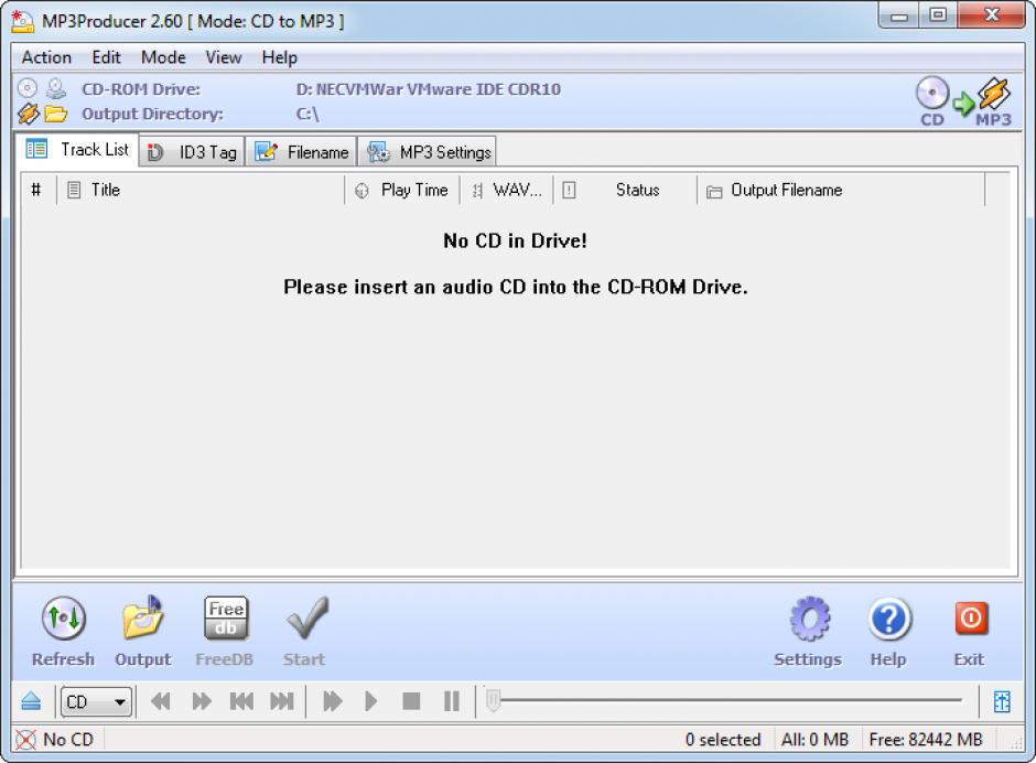 MP3Producer main screen