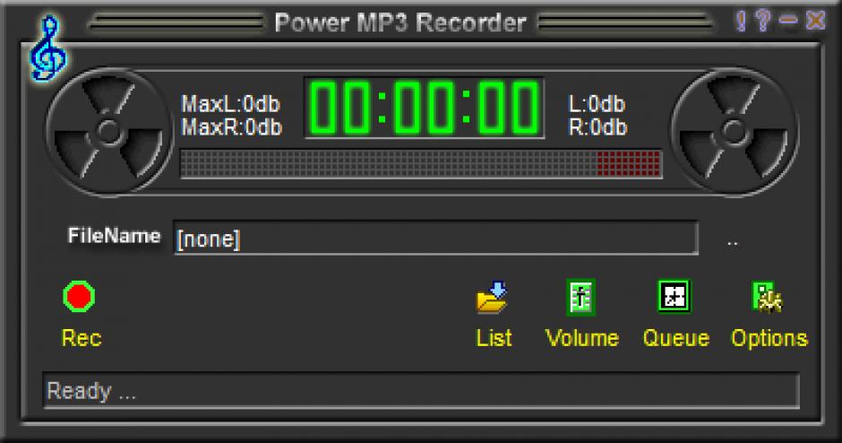 Power MP3 Recorder main screen