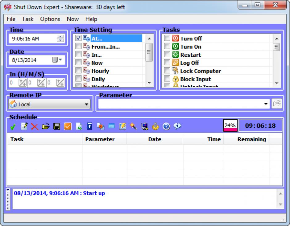 screenshot of program