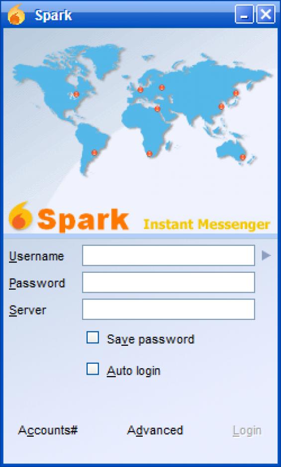 Spark main screen