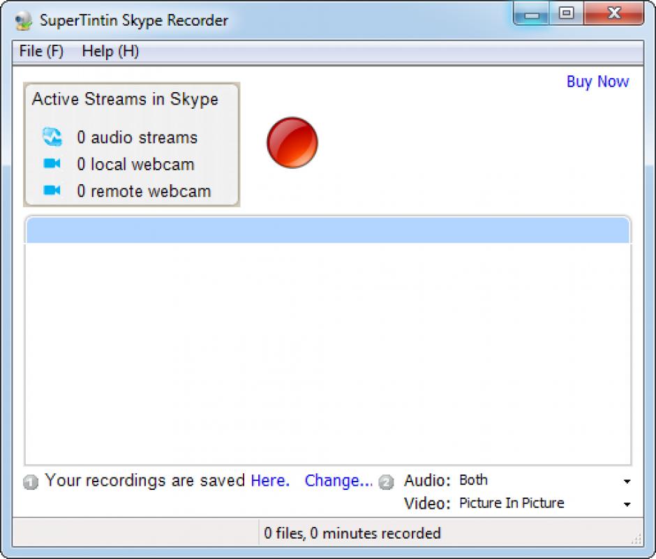 screenshot of program