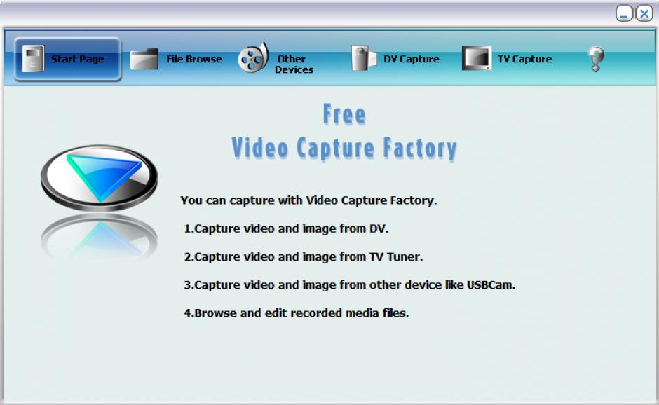 Video Capture Factory main screen