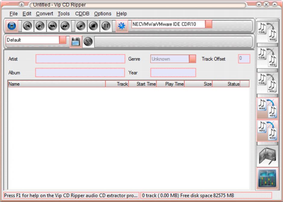 Vip CD Ripper main screen