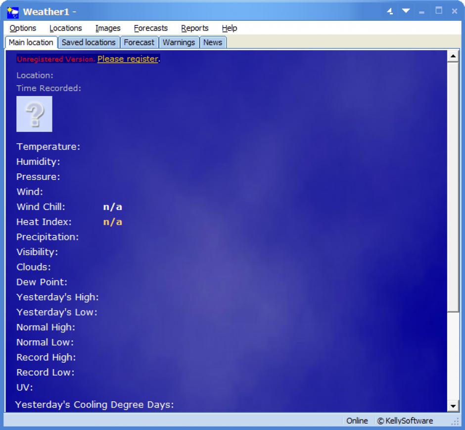 screenshot of program