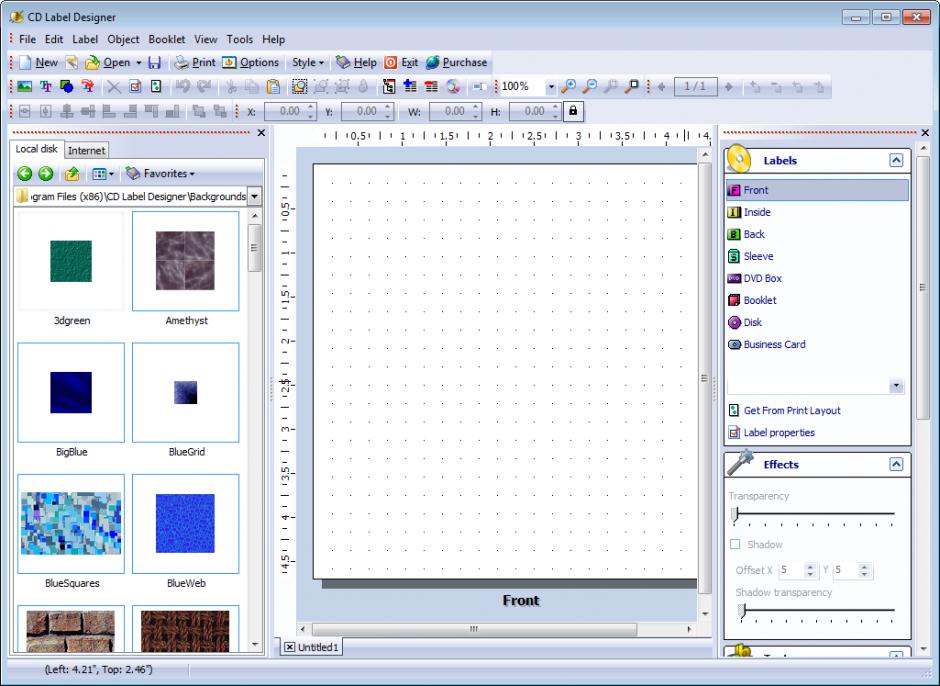 screenshot of program