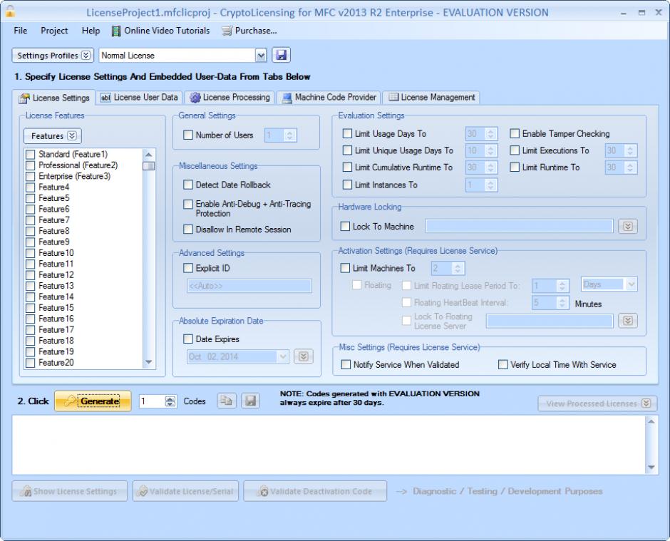 screenshot of program